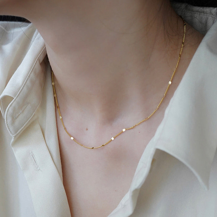 Wholesale Plain Chain Necklace Simple Stacked Collarbone Chain Necklace Chain Jewelry