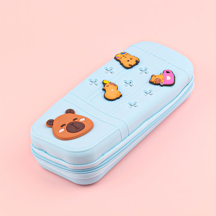 Wholesale Cute Cartoon Silicone Pencil Case DIY Creative Students Stationery Organizer Bag MOQ≥10