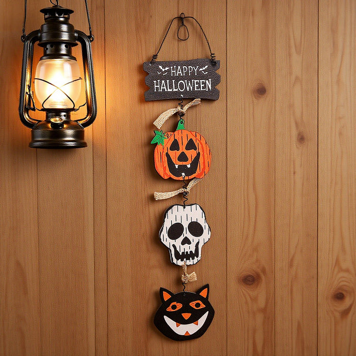 Wholesale  Decorations New Wooden Sign Door Hanging Pumpkin Ghost Ornaments Creative Pendants