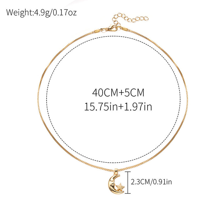 Wholesale Jewelry alloy moon pendant, simple and versatile star necklace