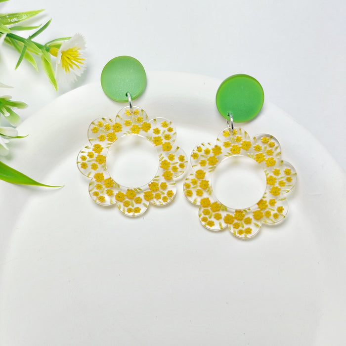 Wholesale Wreath Printed Acrylic Earrings JDC-ES-QiYu005