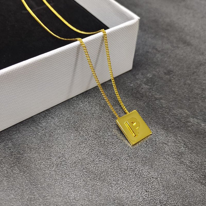 Wholesale Letter necklace gold plated clavicle chain