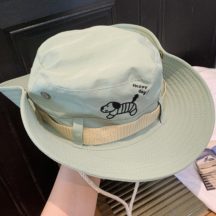 Wholesale Cute Sausage Dog Cartoon Pink Mountaineering Hat Outdoor Camping Hiking Sunshade Fisherman's Hat