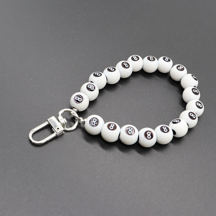 Wholesale Alloy Door Buckle Black 8 Dice Lanyard Ins Phone Chain Keychain Pendant Bag Water Bottle Lanyard Accessory