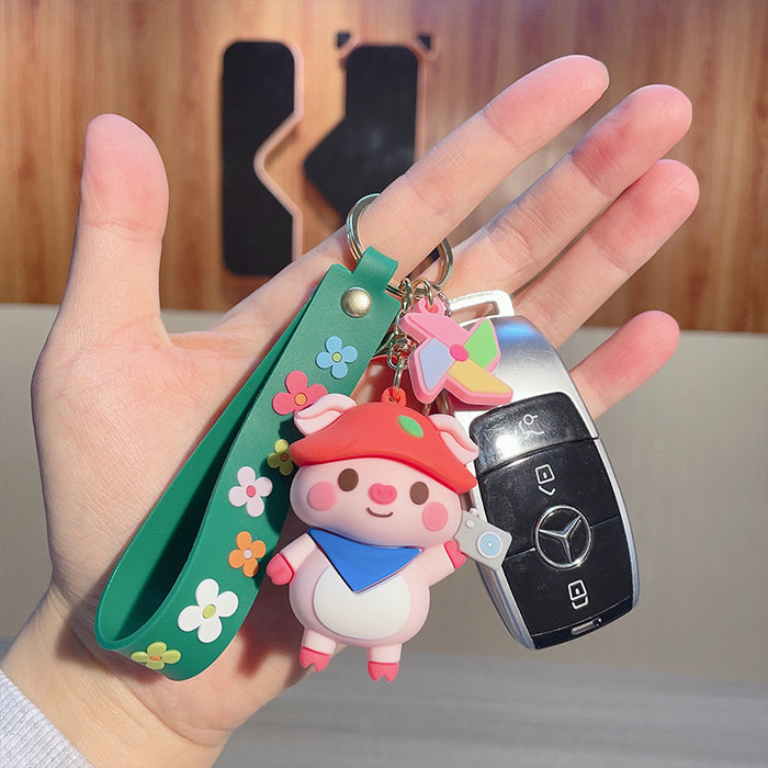 Wholesale Cute Cartoon PVC Pig Keychains