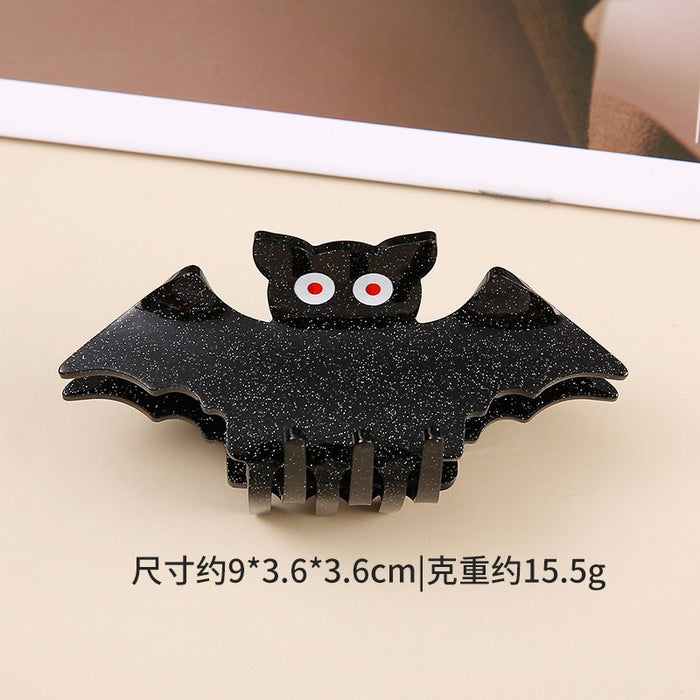 Wholesale Halloween imitation acetate  funny dark style shark clip personality creative pumpkin hairpin ghost clip