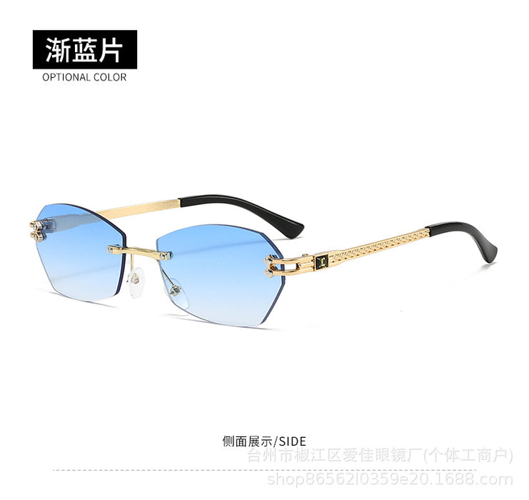 Wholesale New Sunglasses Classic Frameless Cut Edge Sunglasses Metal Sunglasses