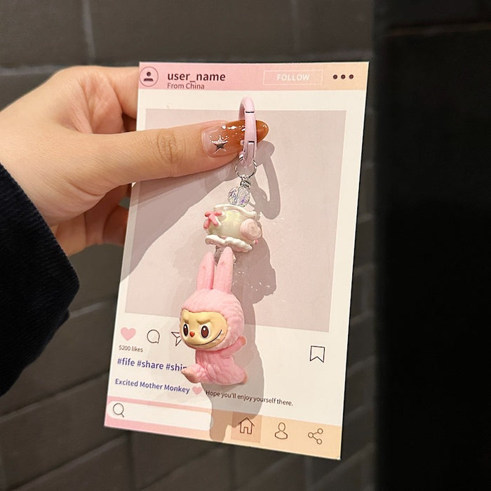 Wholesale Lazy Yoga Series Mobile Phone Chain Stuffed Trendy Light Luxury Bag Pendant Car Keychain