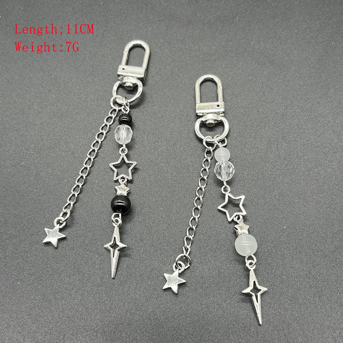 Wholesale black 8 dice bow star mobile phone chain bag buckle personality pendant lanyard