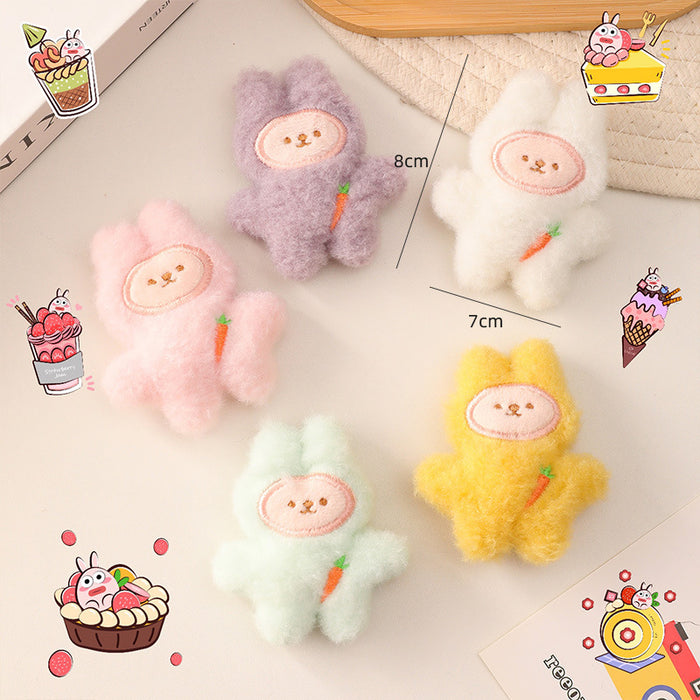 Wholesale Cartoon plush brooch cute little rabbit doll bag small pendant jewelry clothing accessories
