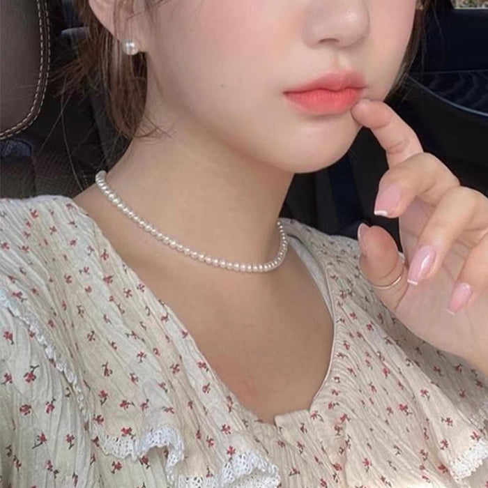 Wholesale  Pearl Necklace Women's Overlapping Double Clavicle Necklace