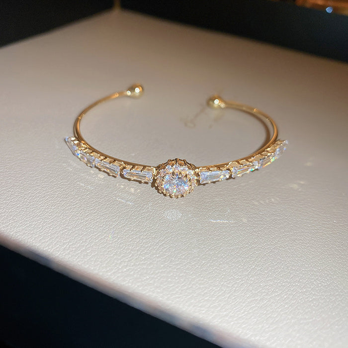 Wholesale Electroplated Zircon Titanium Steel Bracelet Simple High Sense Bracelet Niche Temperament  Bracelet