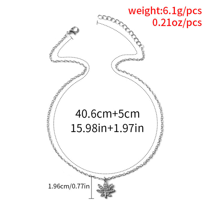 Wholesale Exaggerated jewelry, personalized alloy leaf pendant, simple diamond inlaid necklace