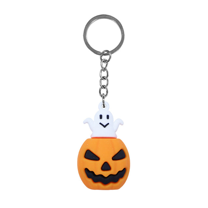 Wholesale  Pumpkin Ghost 3D PVC Keychain Doll DIY Party Bag Charm Keychain  MOQ:10