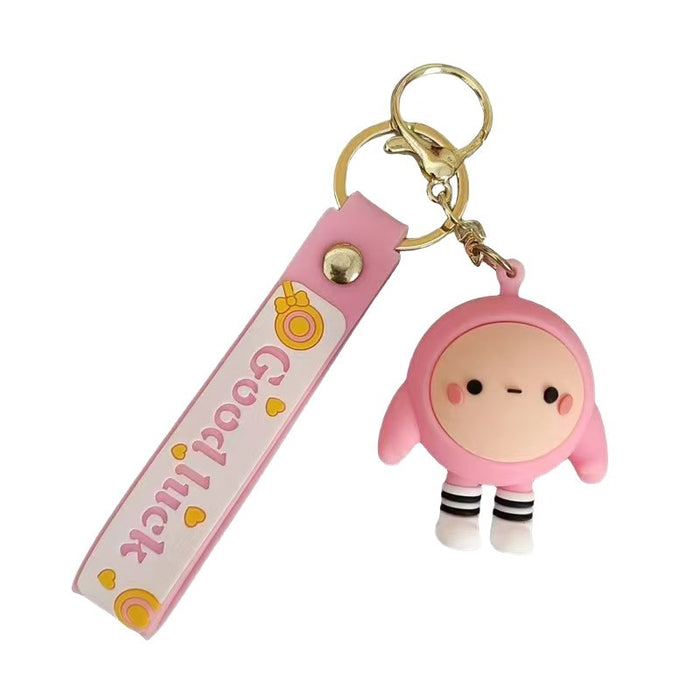 Wholesale Cartoon Egg Party Keychain Bag Pendant Car Keychain Arcade E-Commerce Small Gift