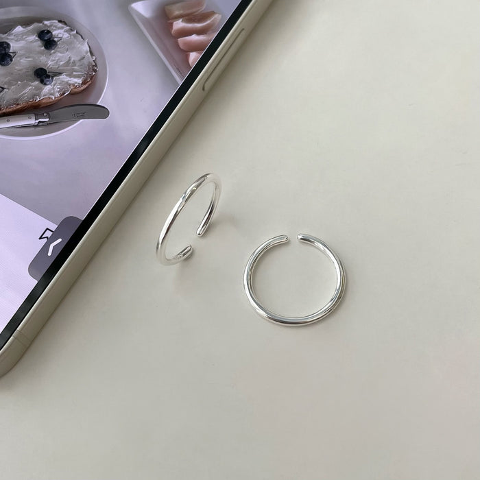 Wholesale Pure silver simple and cool style plain ring, single wear, layered basic silver ring, niche design, fashionable