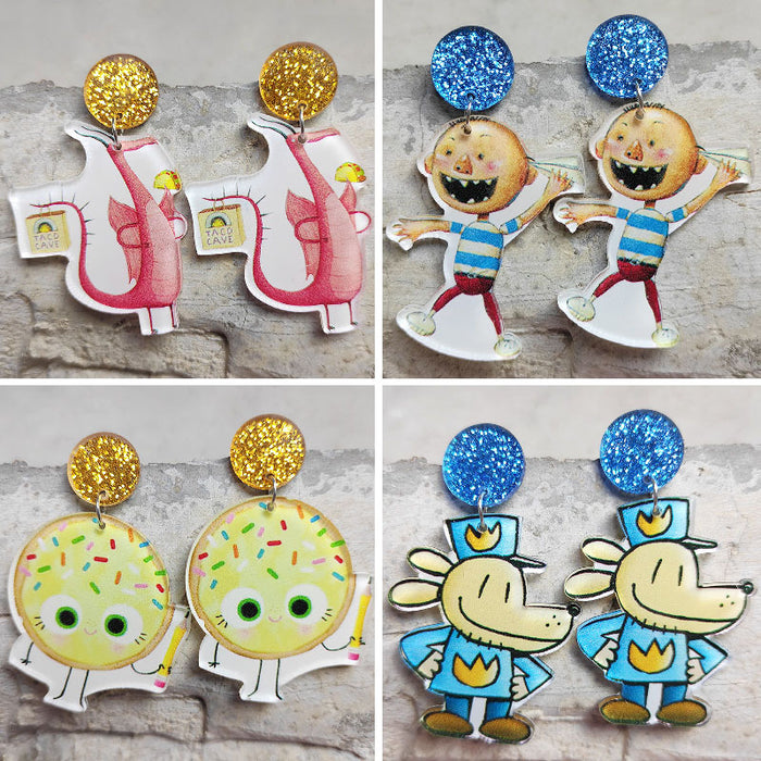 Wholesale 2PCS/PACK Cartoon Acrylic Earrings JDC-ES-HeYi118