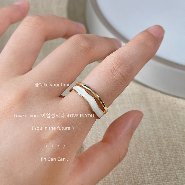 Wholesale Copper plated ring with adjustable opening for a high-end and versatile temperament. Handmade accessory