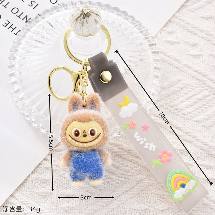 Wholesale Cartoon Flocked Cute Soft Rubber Keychains