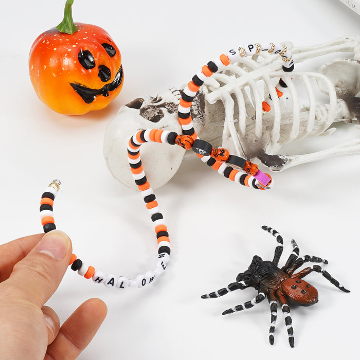 Wholesale Halloween Letter HALLOWEEN BOO SPOOKY Bead Soft Ceramic Bracelet JDC-BT-Xiny063