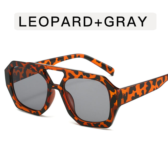 Wholesale Double-beam Retro Irregular Sunglasses Men's Women's Plain-made Women's