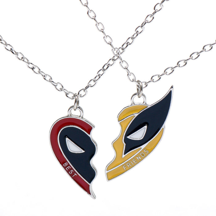 Wholesale Deadpool & Wolverine Deadpool 3 Wolverine Best Friend Necklace Spliced Heart Keychain JDC-KC-HeY014