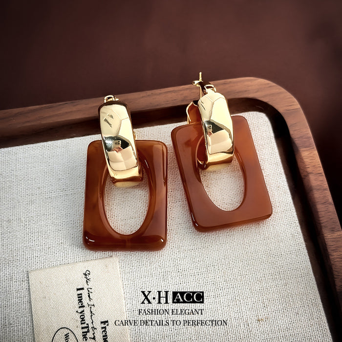 Wholesale Silver Needle  Retro Geometric C- shaped Ear Ring