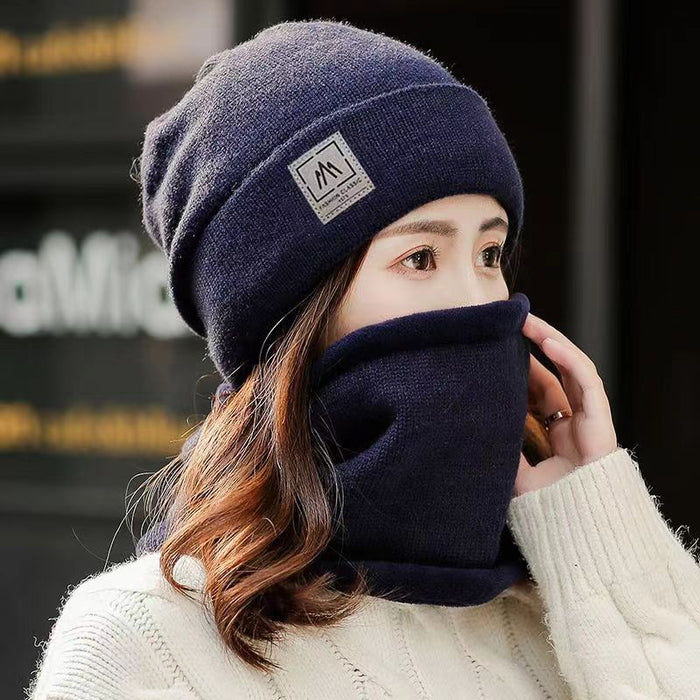 Wholesale Hat Women's Winter Leisure Cycling Warm Fleece-lined Thickened Cold-proof Ear Protector Women's Neck Wool Cap Autumn and Winter