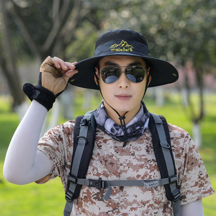 Wholesale Fisherman hat men's summer outdoor fishing sun protection large brim thin breathable sun hat