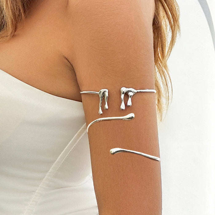 Wholesale European and American Design Fashionable Armband Liquid Wind Element Ring Water Drop Metal Armband