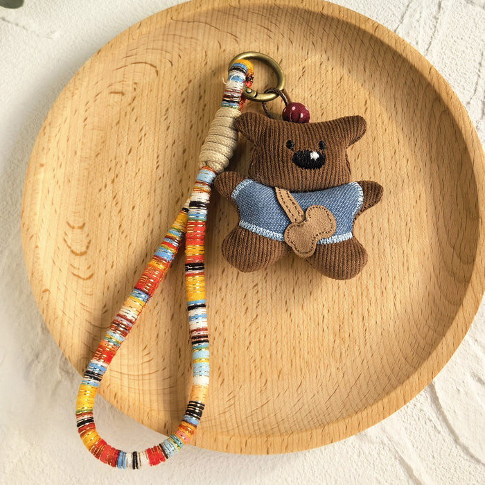 Wholesale Handmade Cartoon Animal Fabric Keychain Bag Charm - Cute Little Bear Pig Duck MOQ≥2