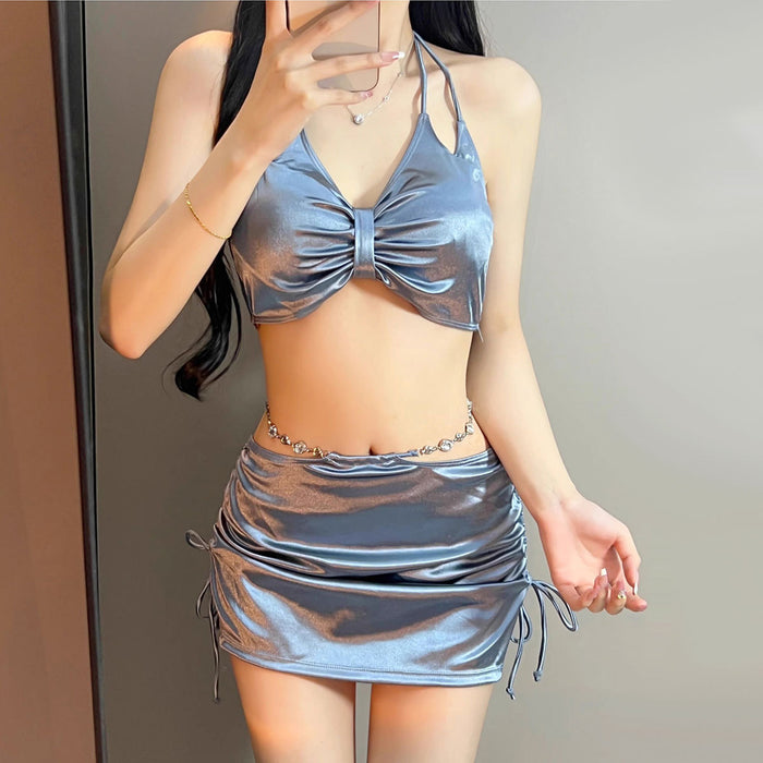 Wholesale New high-end sexy split three piece swimsuit set for hot spring vacation fashion bikini split swimsuit