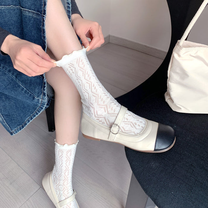 Wholesale Socks thin, mid tube mesh breathable stacking socks