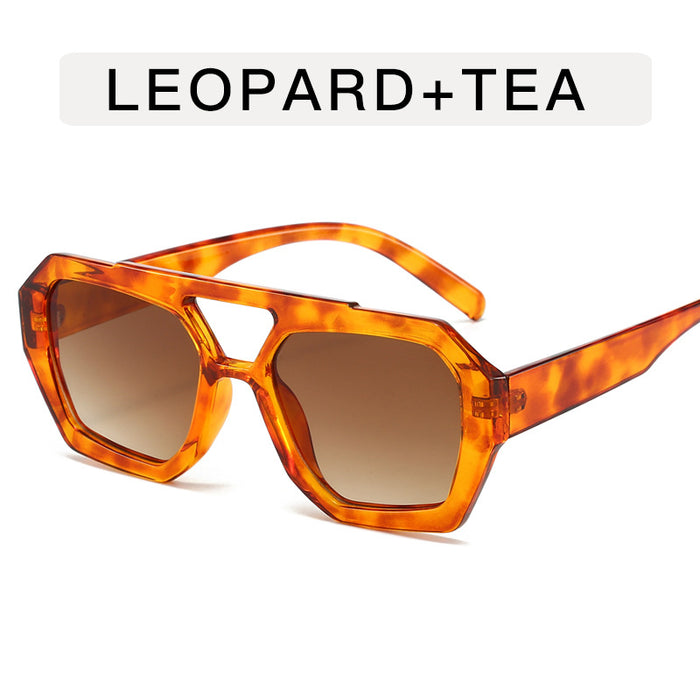 Wholesale Double-beam Retro Irregular Sunglasses Men's Women's Plain-made Women's