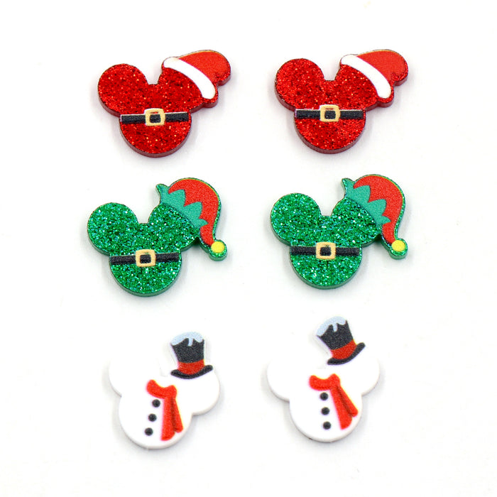 Wholesale Christmas Earrings Holiday Acrylic Mickey Christmas Hat JDC-ES-XYan013