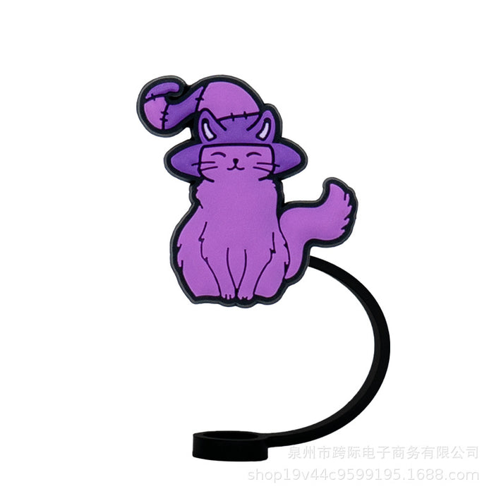 Wholesale New straw cover silicone dust cap plug magic fun cartoon straw cap anime straw accessories