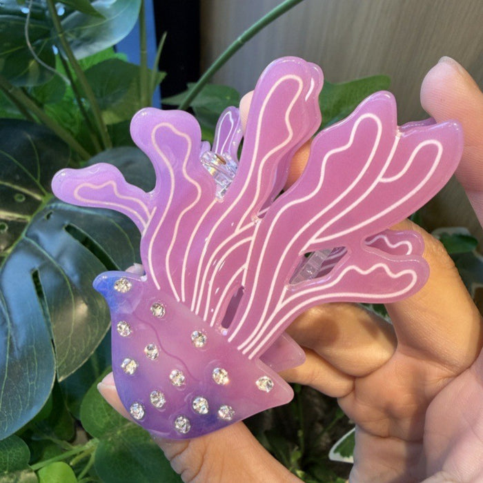 Wholesale Tropical Fish Design Acrylic Hair Clip Ocean Series Trout Claw Clip