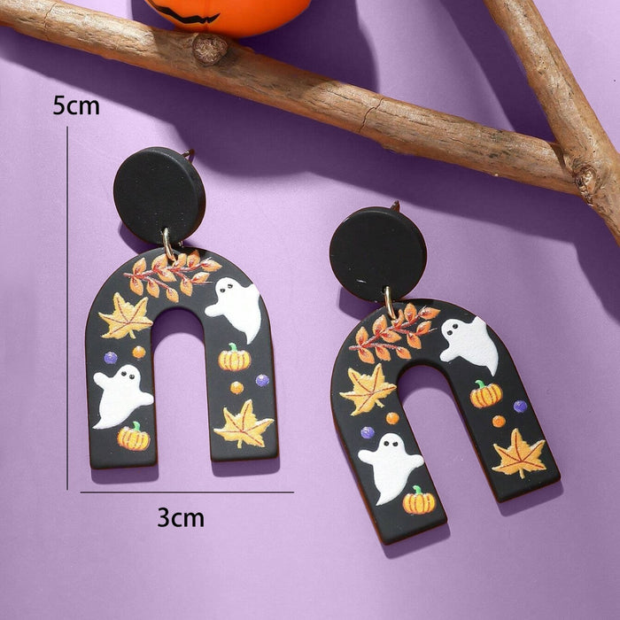 Wholesale Black N-word Earrings Ghost Pumpkin Maple Leaf Earrings  Funny  Earrings