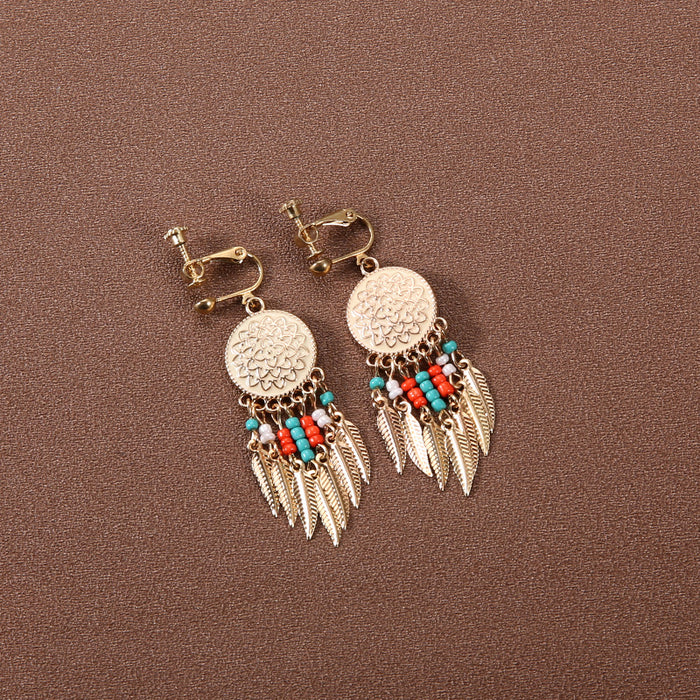 Wholesale Alloy Bohemian Retro Ethnic Style Su Long Earrings JDC-ES-Gumi003