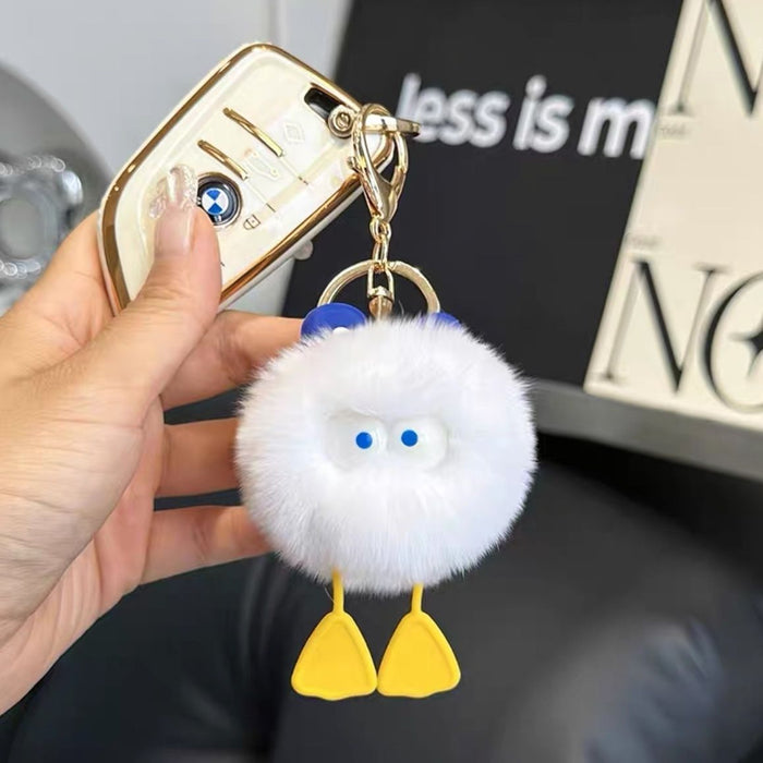 Wholesale Cute little furry ball car keychain pendant plush book bag pendant