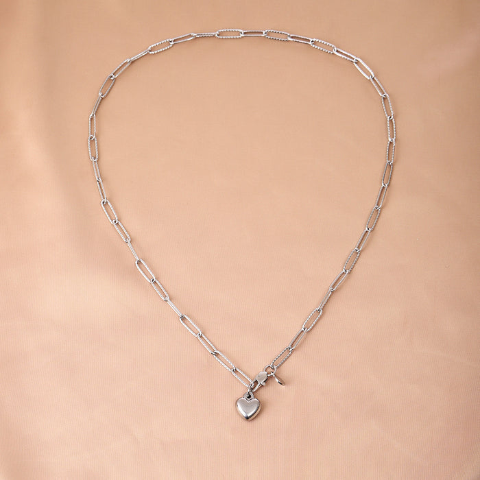 Wholesale Simple stainless steel titanium steel heart-shaped pendant bracelet for women