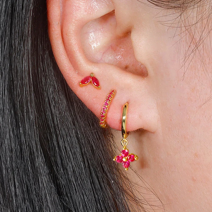 Wholesale Crystal flower earrings, geometric high-end earrings, earrings set, earrings accessories