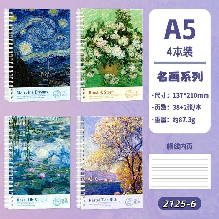 Wholesale 4pcs A5 Spiral 40-Page Student Creative Diary  Notebook