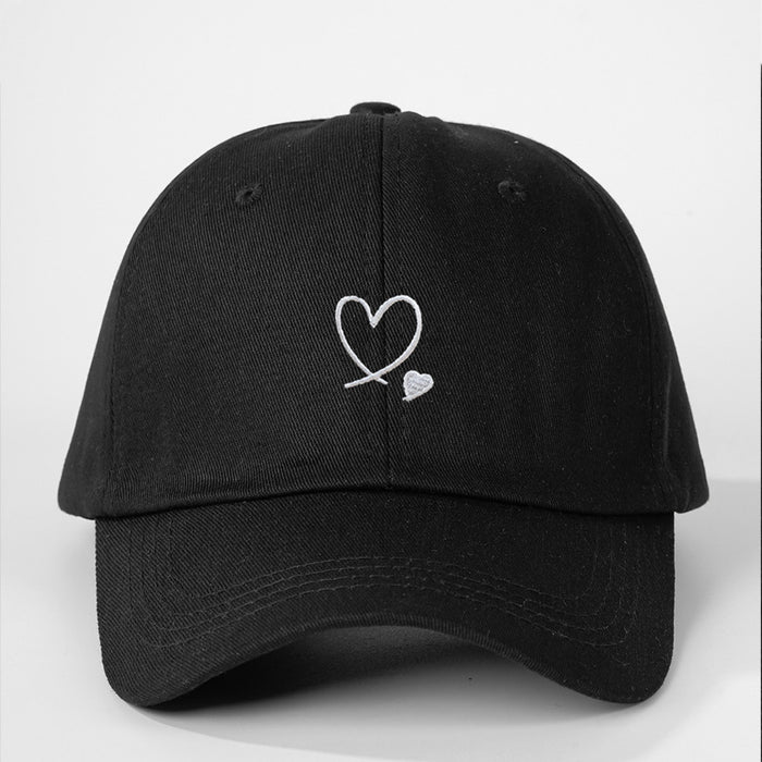 Wholesale Embroidered Love Customized Pure Cotton Baseball Hats for Men and Women Outdoor Sunscreen Soft Top Duck Tongue Hats JDC-FH-TQ002