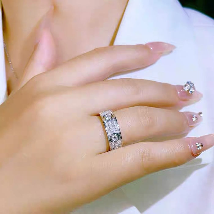 Wholesale Starry Sky Ring Pure Silver Moissanite European and American Classic