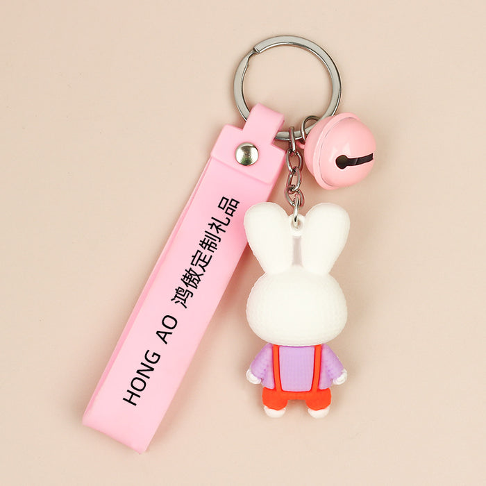 Wholesale Creative Soft Plastic Cartoon Doll Strap Rabbit Keychain JDC-KC-Aohong008