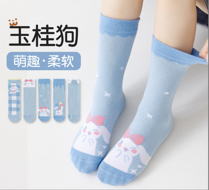 Wholesale New Autumn and Winter Cartoon Girls' Calf Socks Straight Board Socks Cute Cartoon Children's Trend Straight Tube Cotton Socks JDC-SK-SL010