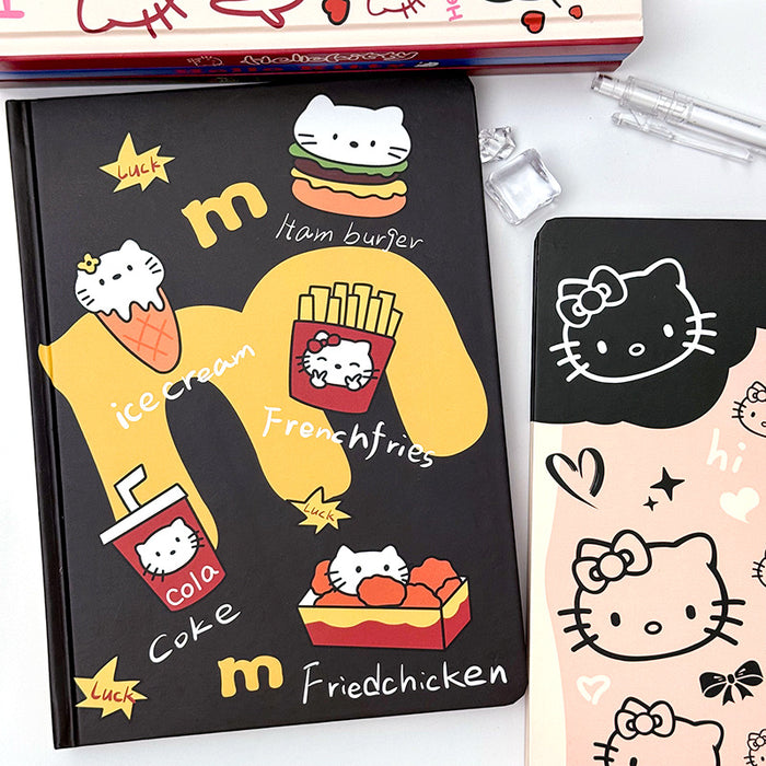 Wholesale Cute Sweet Hard Cover Notebook  Cat Notepad Girl' s Heart Colored Pages Handbook