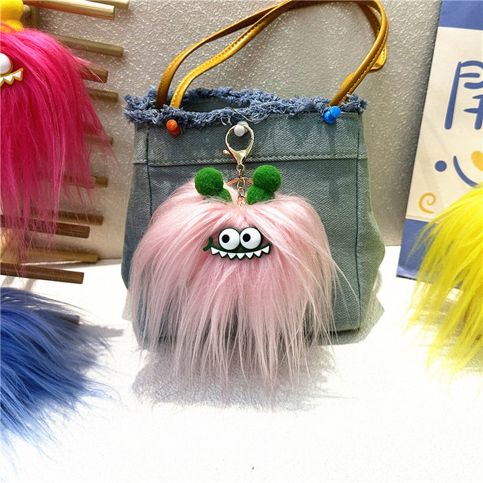 Wholesale Cute Cartoon Keychain Fried Hair Doll Sausage Mouth Bag Pendant Creative Plush Doll Gift