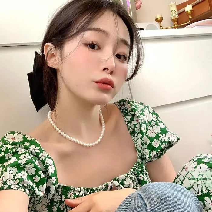 Wholesale Luxurious Aurora White High Brightness Pearl Necklace with High Grade Sense Clavicle Chain